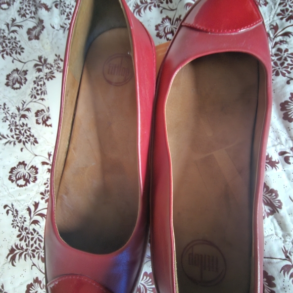 Women Fitflop Due Leather Rouge - Picture 8 of 11